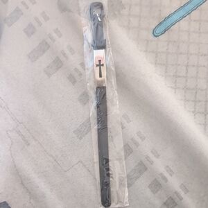 Black Bracelet with Cross Charm